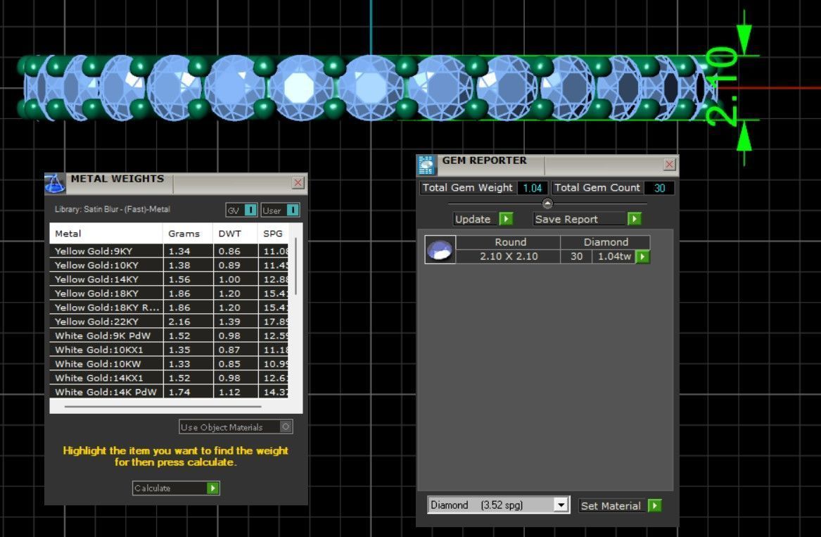 U Shaped Eternity Ring 2 point 1 mm stone size swiss 17 and EU57 3D print model_3