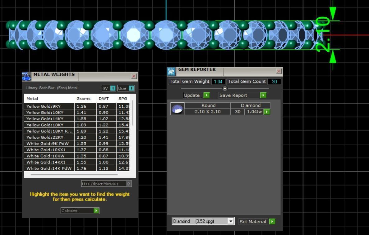 U Shaped Eternity Ring 2 point 1 mm stone size swiss 18 and EU58 3D print model_2