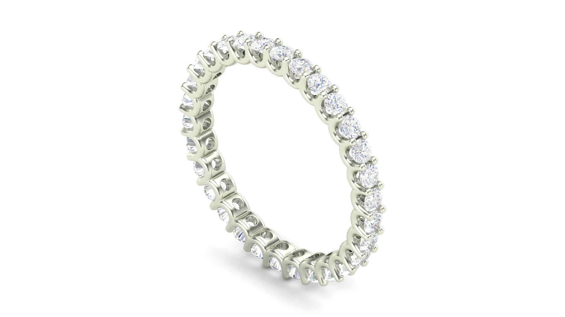 U Shaped Eternity Ring 2 point 1 mm stone size swiss 18 and EU58 3D print model_10