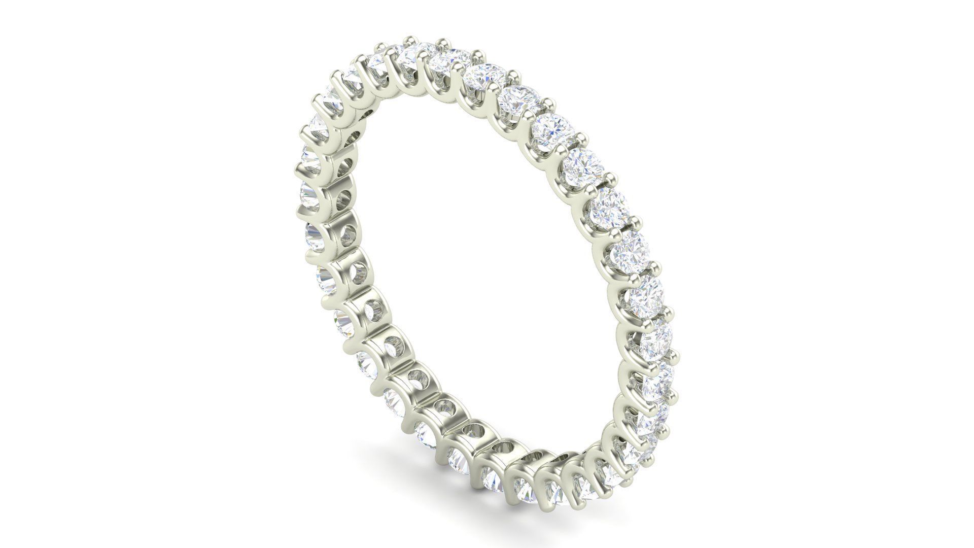 U Shaped Eternity Ring 2 point 1 mm stone size swiss 19 and EU59 3D print model_10