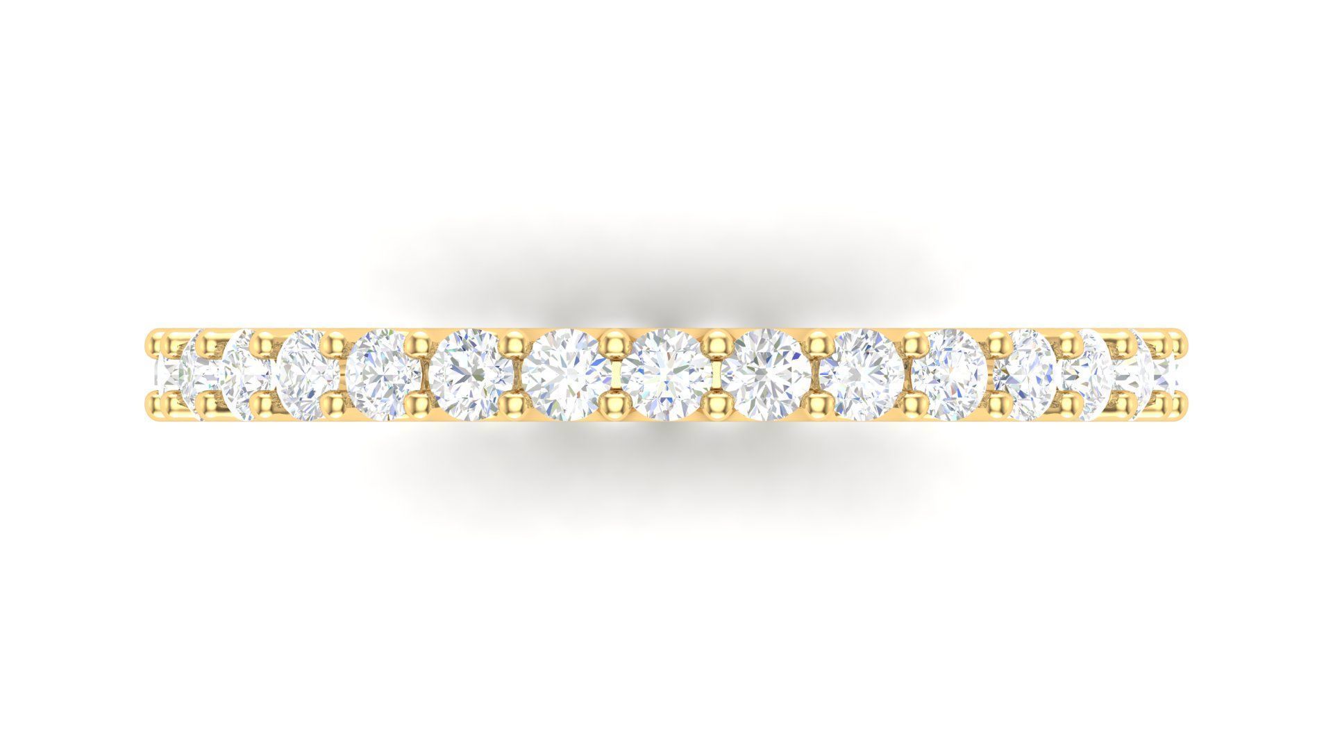 U Shaped Eternity Ring 2 point 1 mm stone size swiss 19 and EU59 3D print model_2