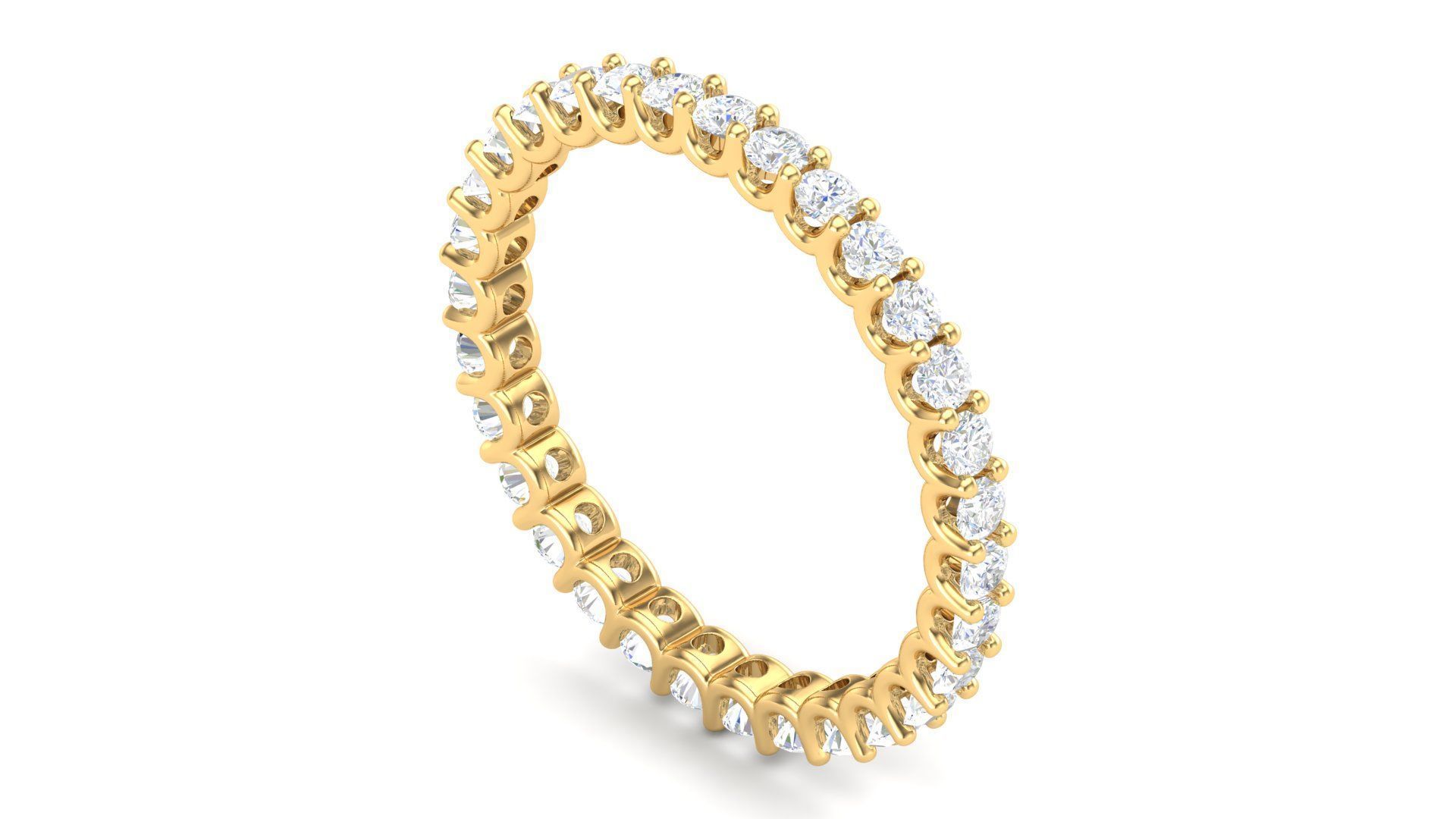 U Shaped Eternity Ring 2 point 1 mm stone size swiss 19 and EU59 3D print model_11