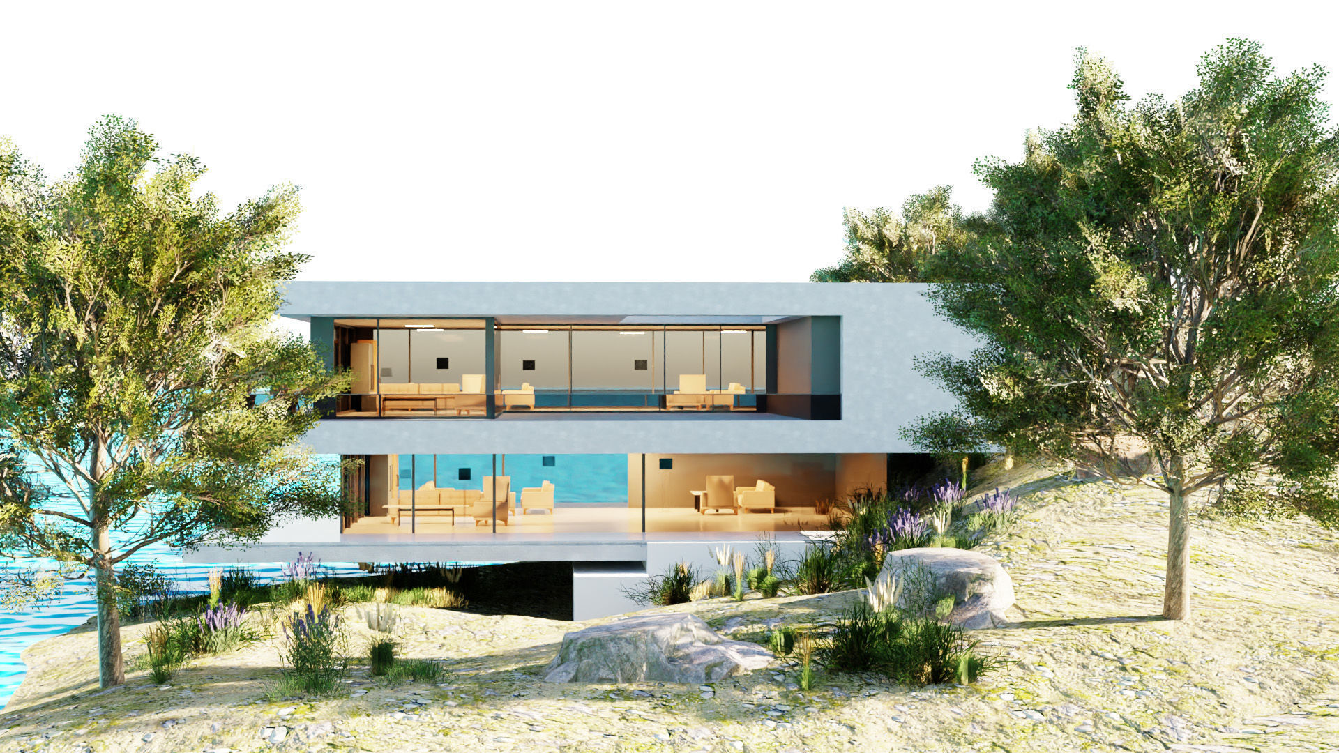 Game-Ready Modern Island Retreat 3d model Low-poly 3D model_2