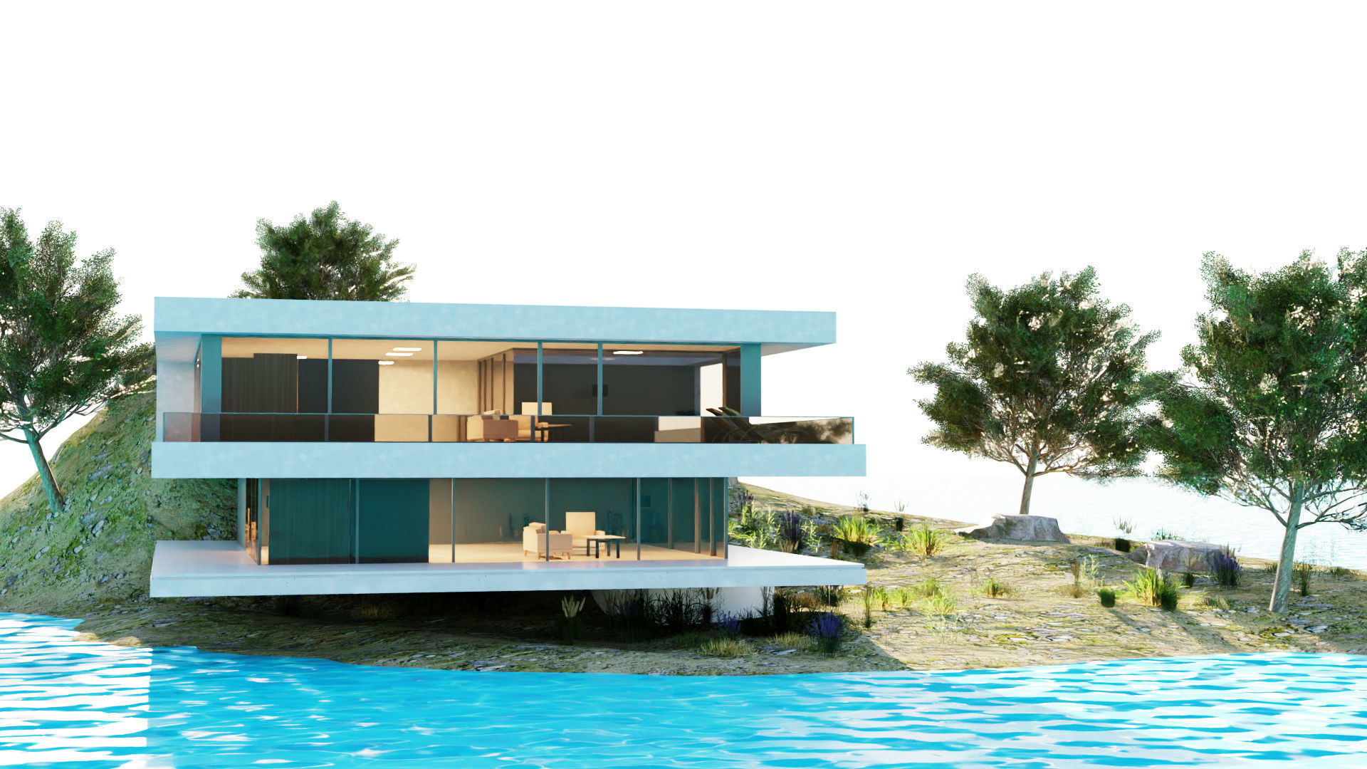 Game-Ready Modern Island Retreat 3d model Low-poly 3D model_3