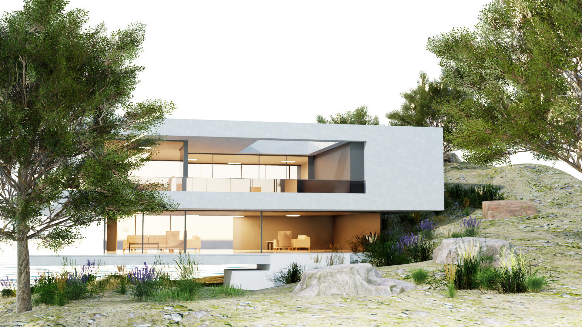 Game-Ready Modern Island Retreat 3d model Low-poly 3D model_4