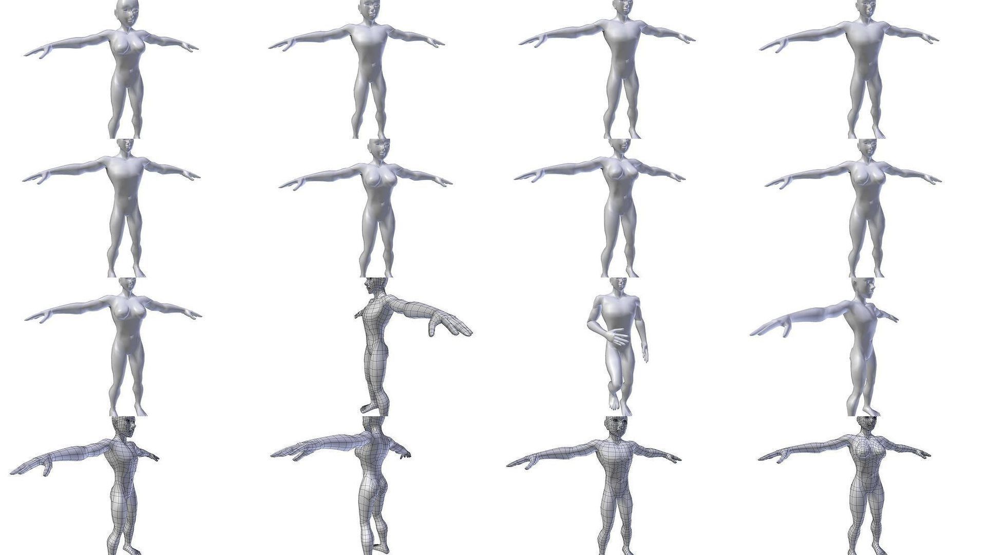 Anime Characters Basemeshes  3D Model Collection_1