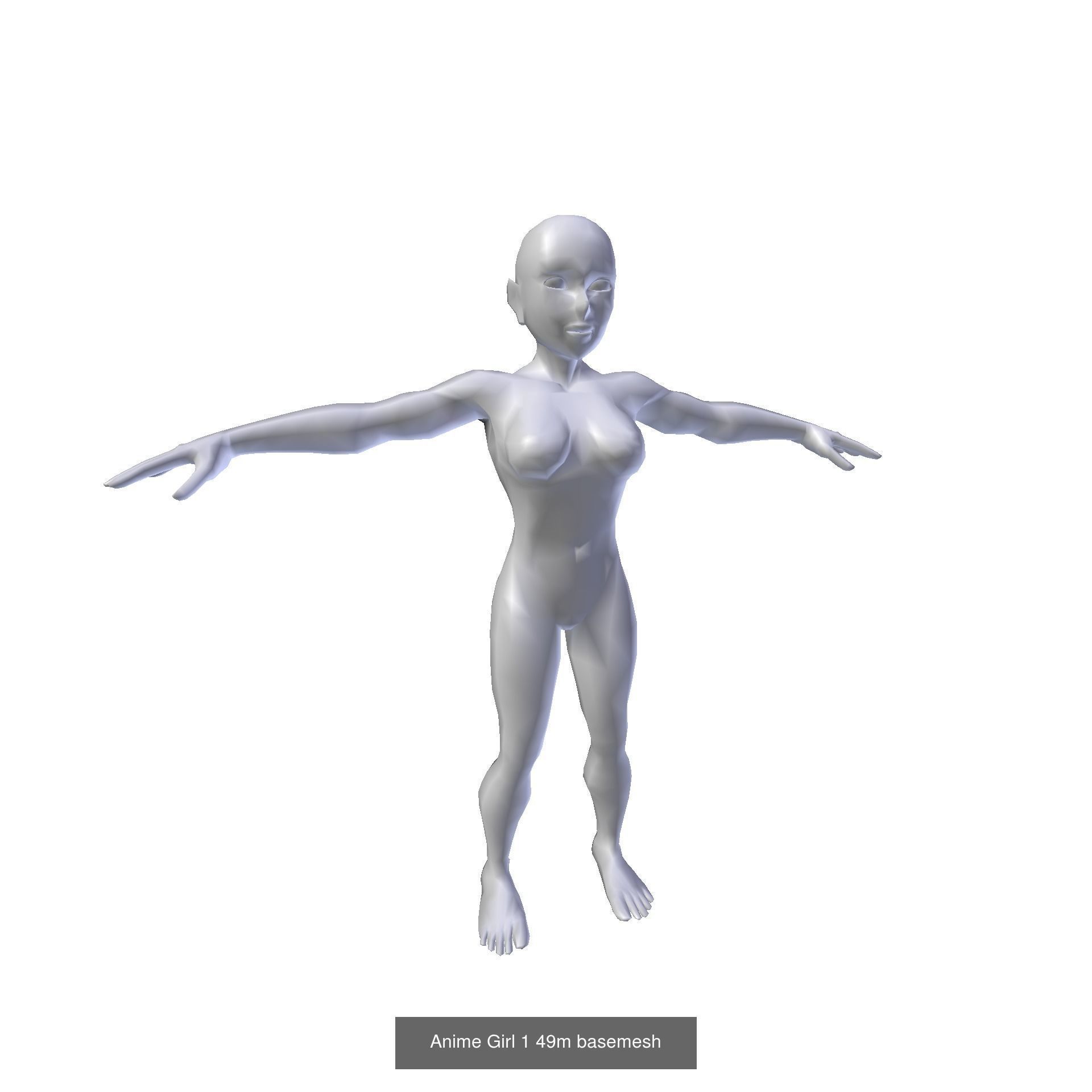 Anime Characters Basemeshes  3D Model Collection_19