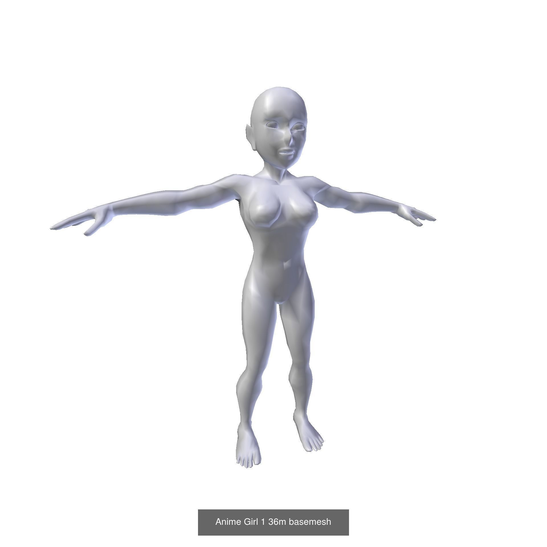 Anime Characters Basemeshes  3D Model Collection_18