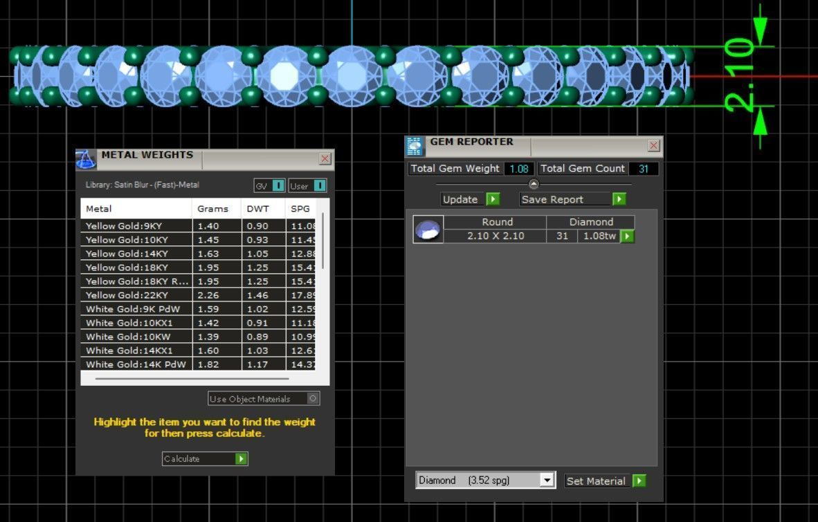 U Shaped Eternity Ring 2 point 1 mm stone size swiss 20 and EU60 3D print model_2
