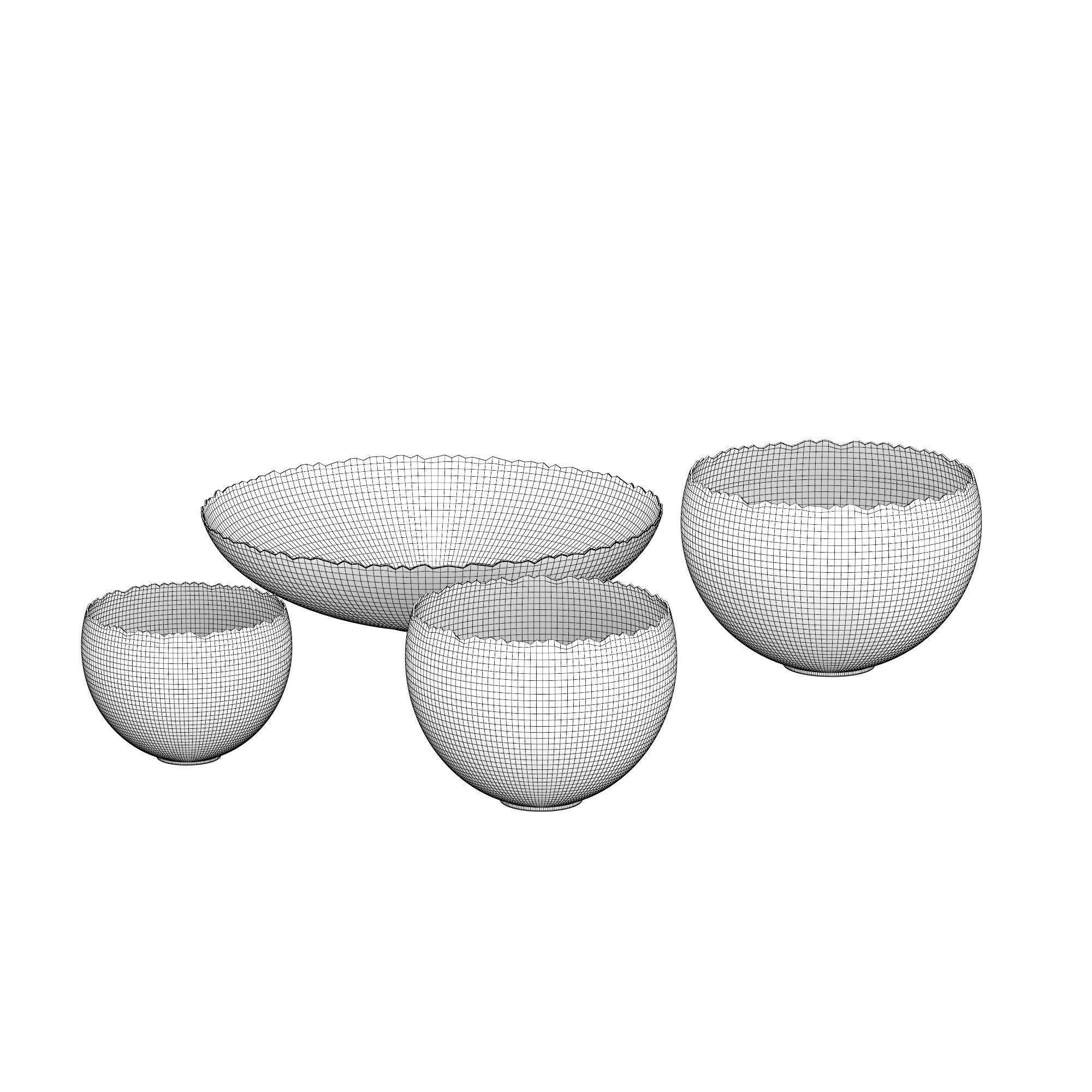 Hammered Brass Raw Edge Bowl 3D model_4