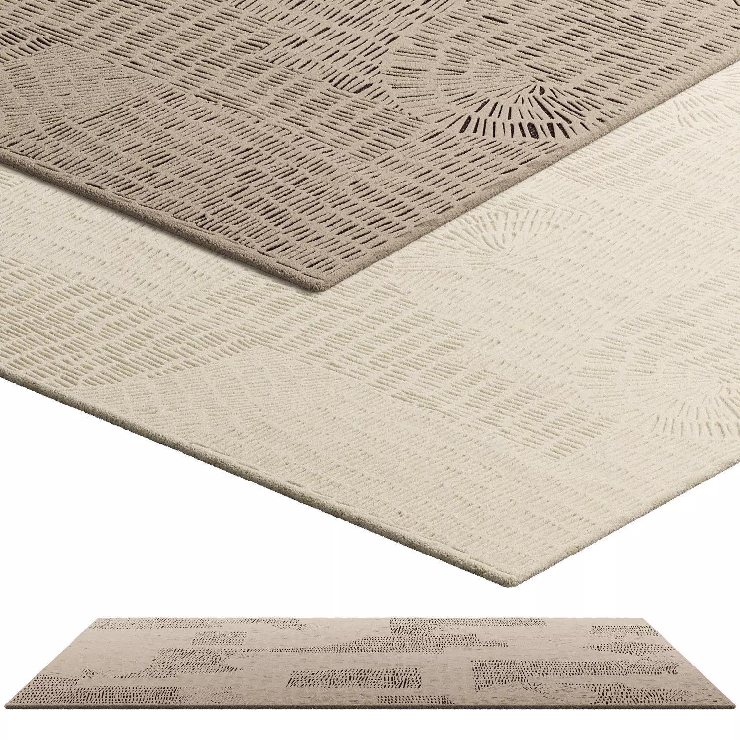 Poliform Trace Rectangular Rug 2 colors 3D model_0