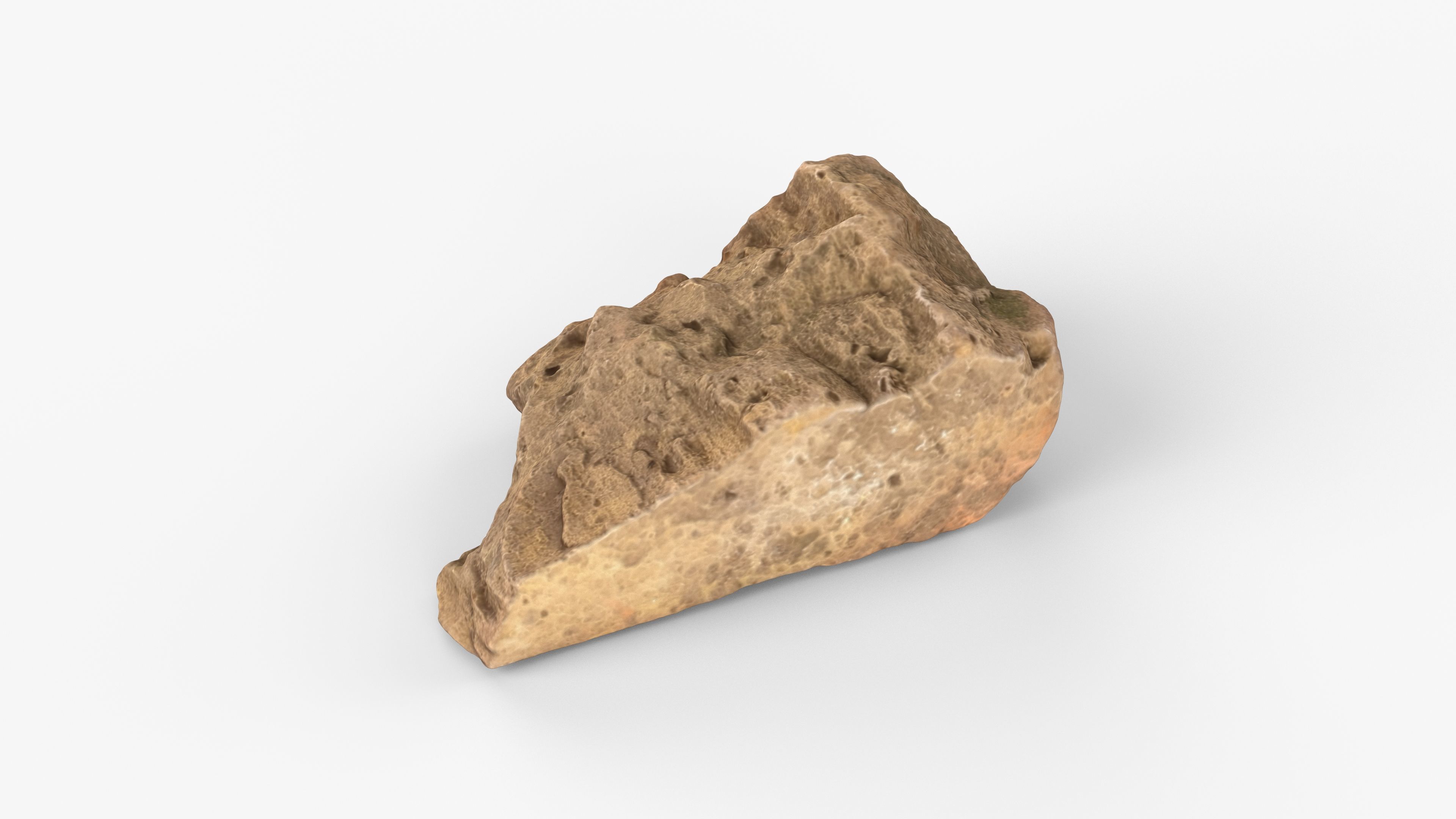 Photorealistic 3D scan of rock stone Low-poly 3D model_1