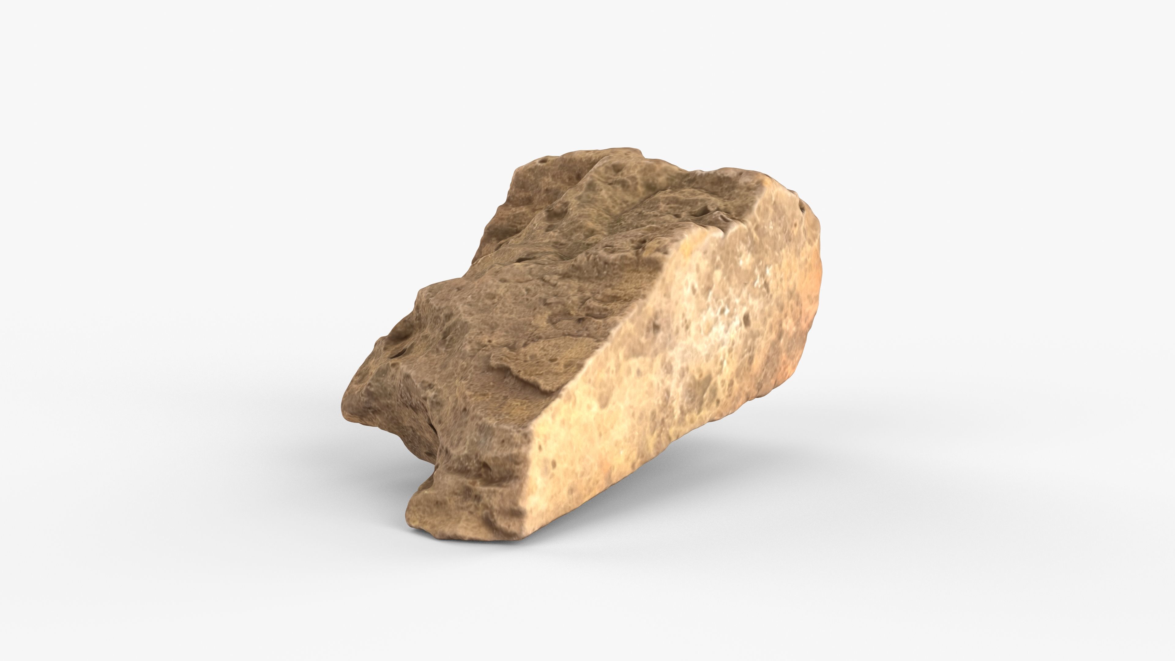 Photorealistic 3D scan of rock stone Low-poly 3D model_2