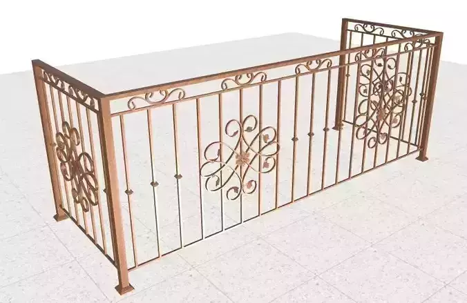Wrought iron balcony with panels