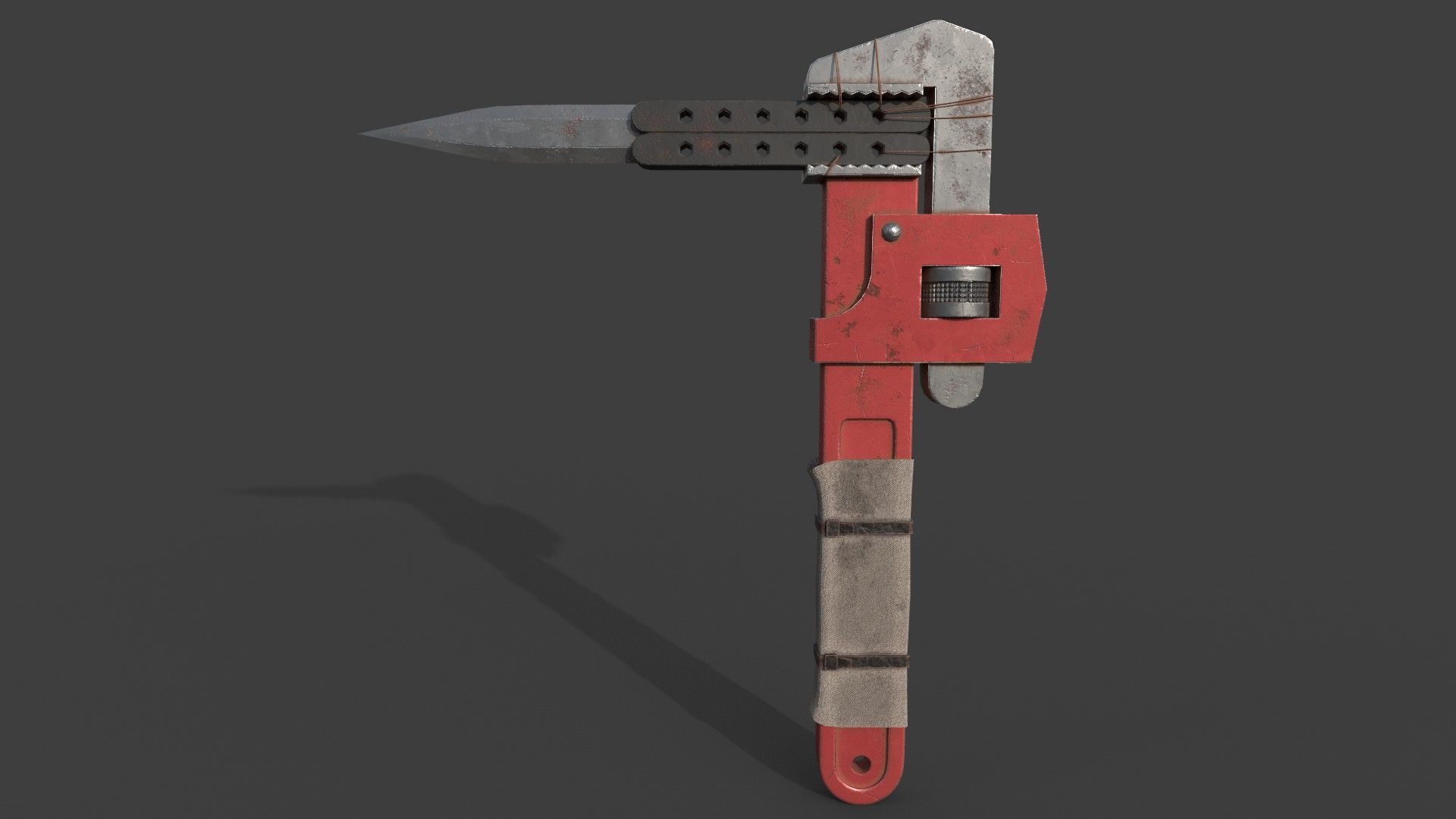 Wrench Weapon LowPoly Low-poly 3D model_1