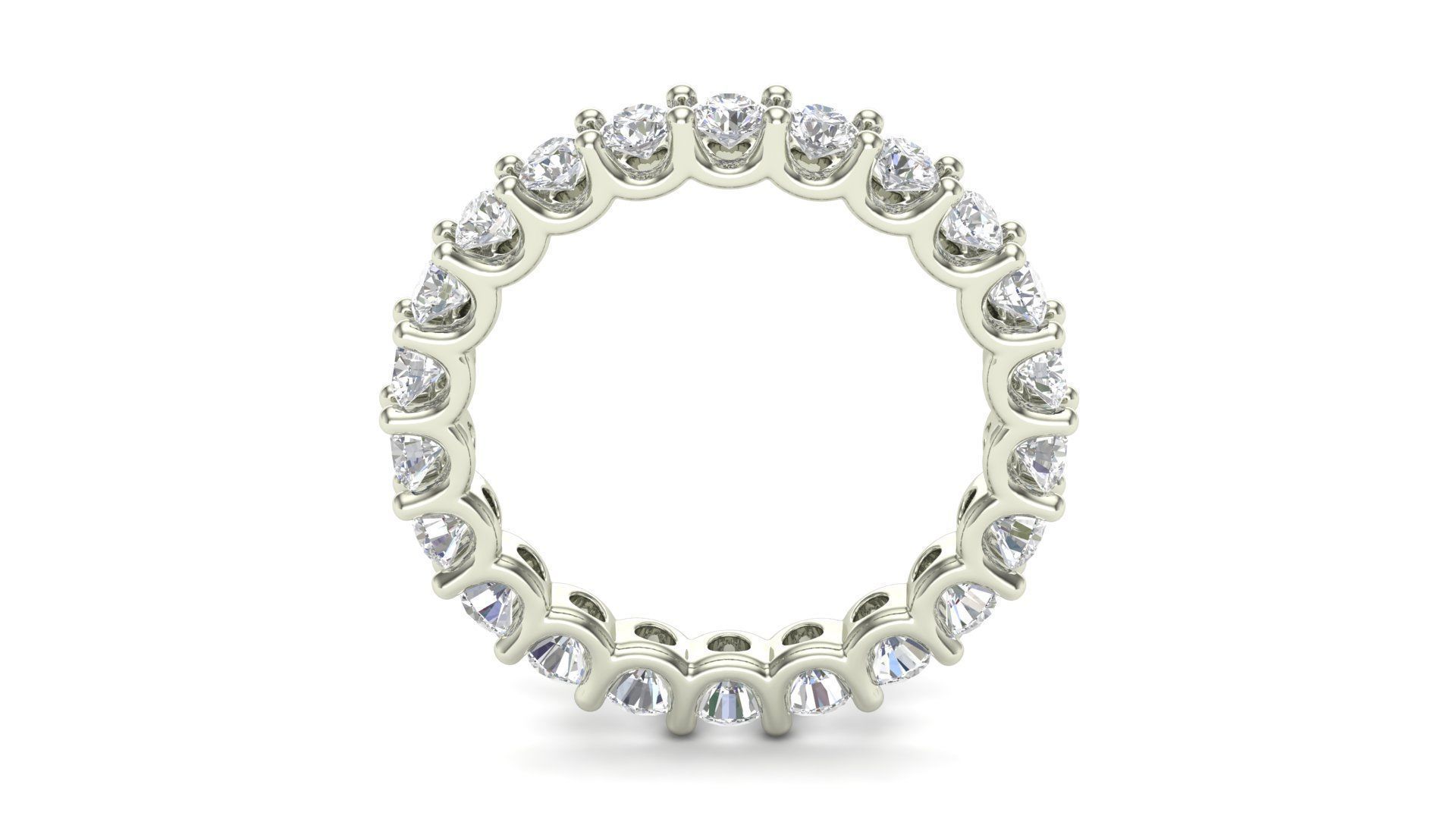 U Shaped Eternity Ring 2 point 2 mm stone size swiss 12 and EU52 3D print model_1