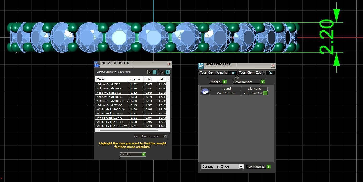 U Shaped Eternity Ring 2 point 2 mm stone size swiss 12 and EU52 3D print model_3