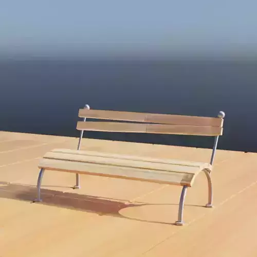 Stylish Wooden Bench - High-Quality 3D Model