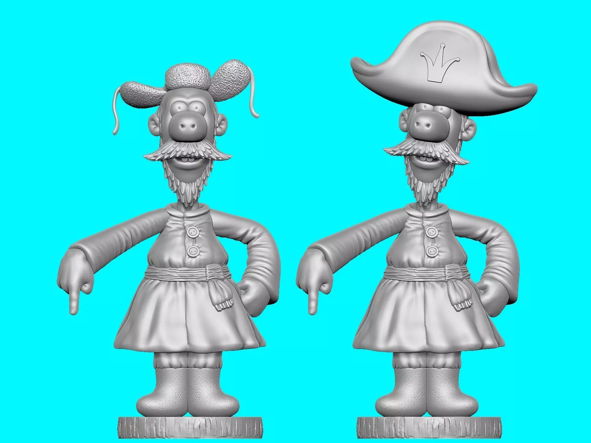 Man 2 hat options for 3D printing 3D print model