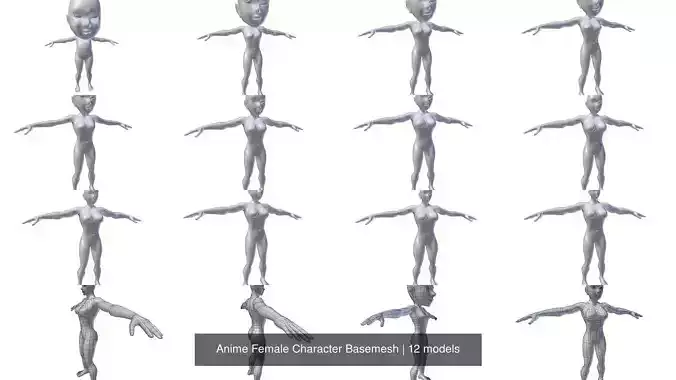 Anime Female Character Basemesh