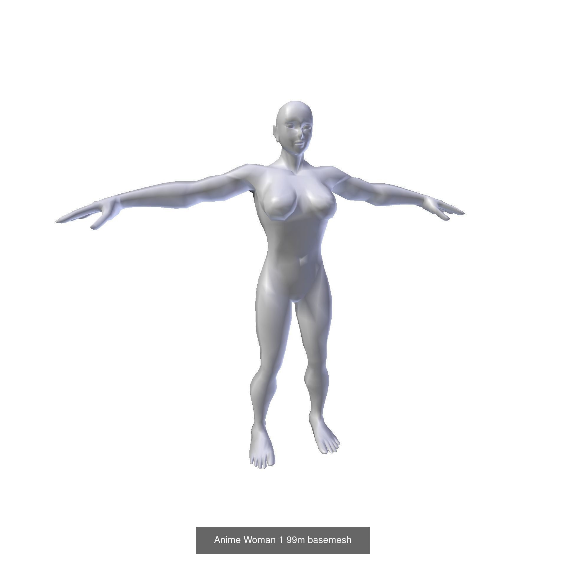 Anime Female Character Basemesh 3D Model Collection_12