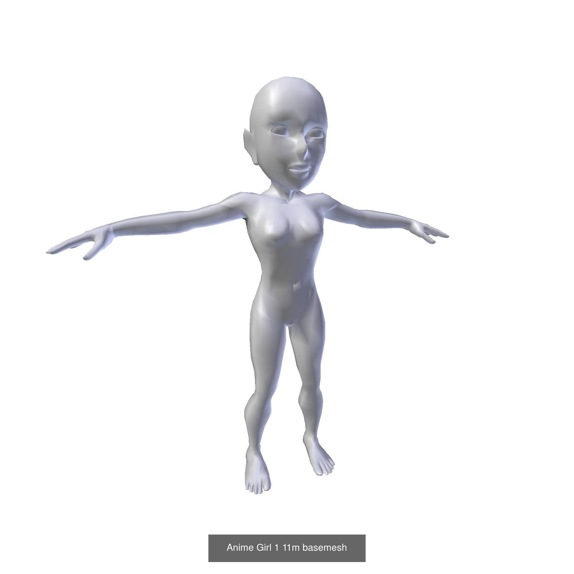 Anime Female Character Basemesh 3D Model Collection_5