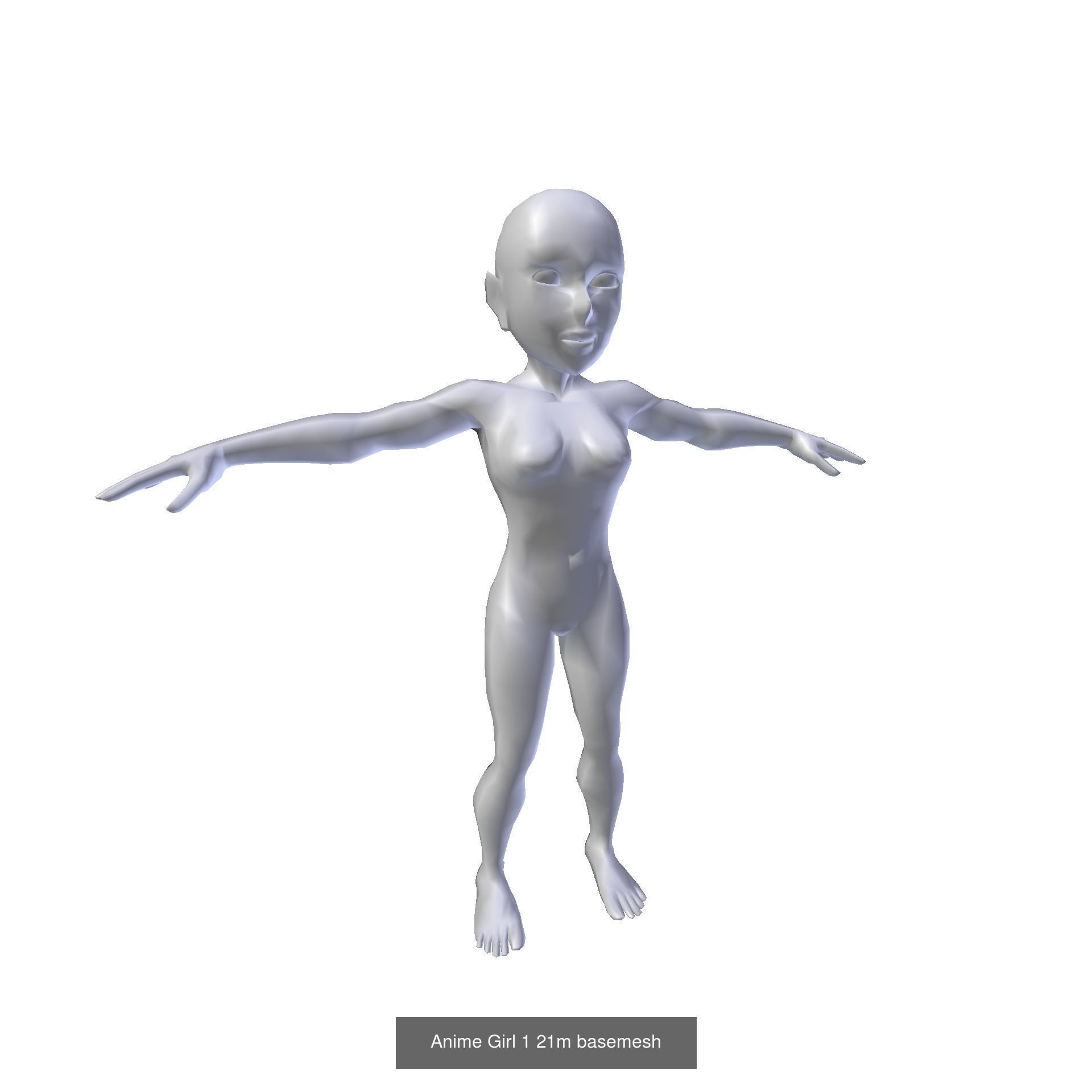 Anime Female Character Basemesh 3D Model Collection_6