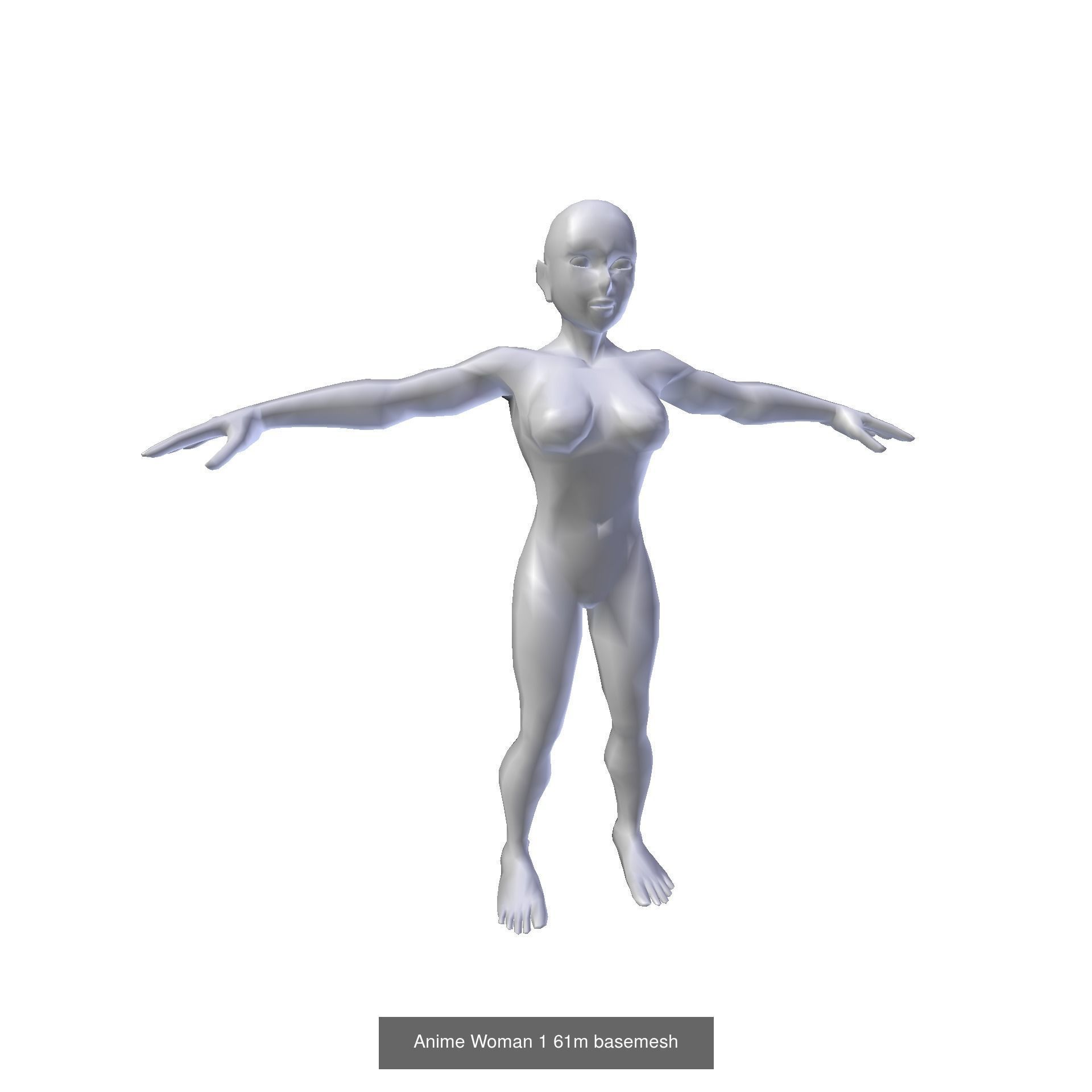 Anime Female Character Basemesh 3D Model Collection_9
