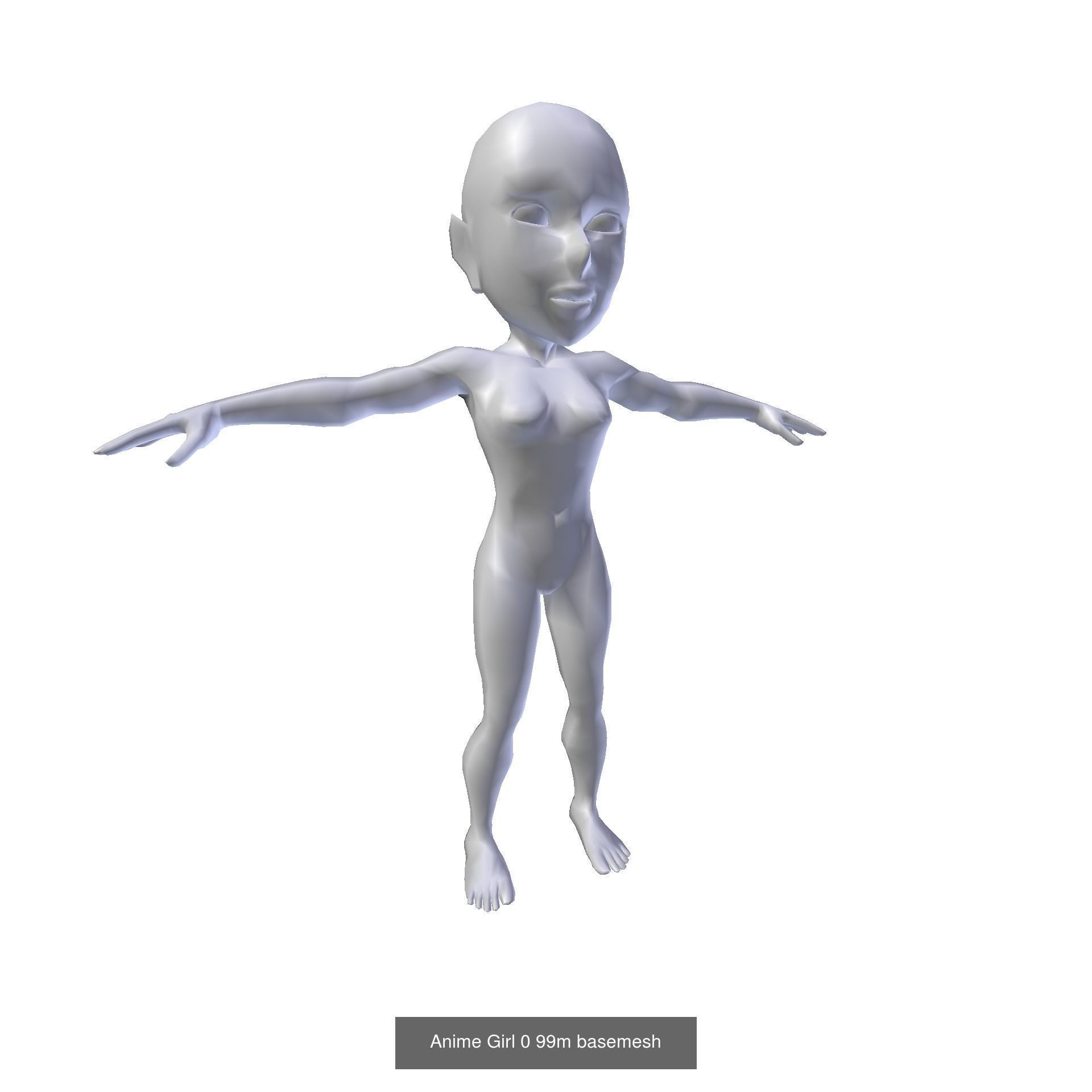 Anime Female Character Basemesh 3D Model Collection_4