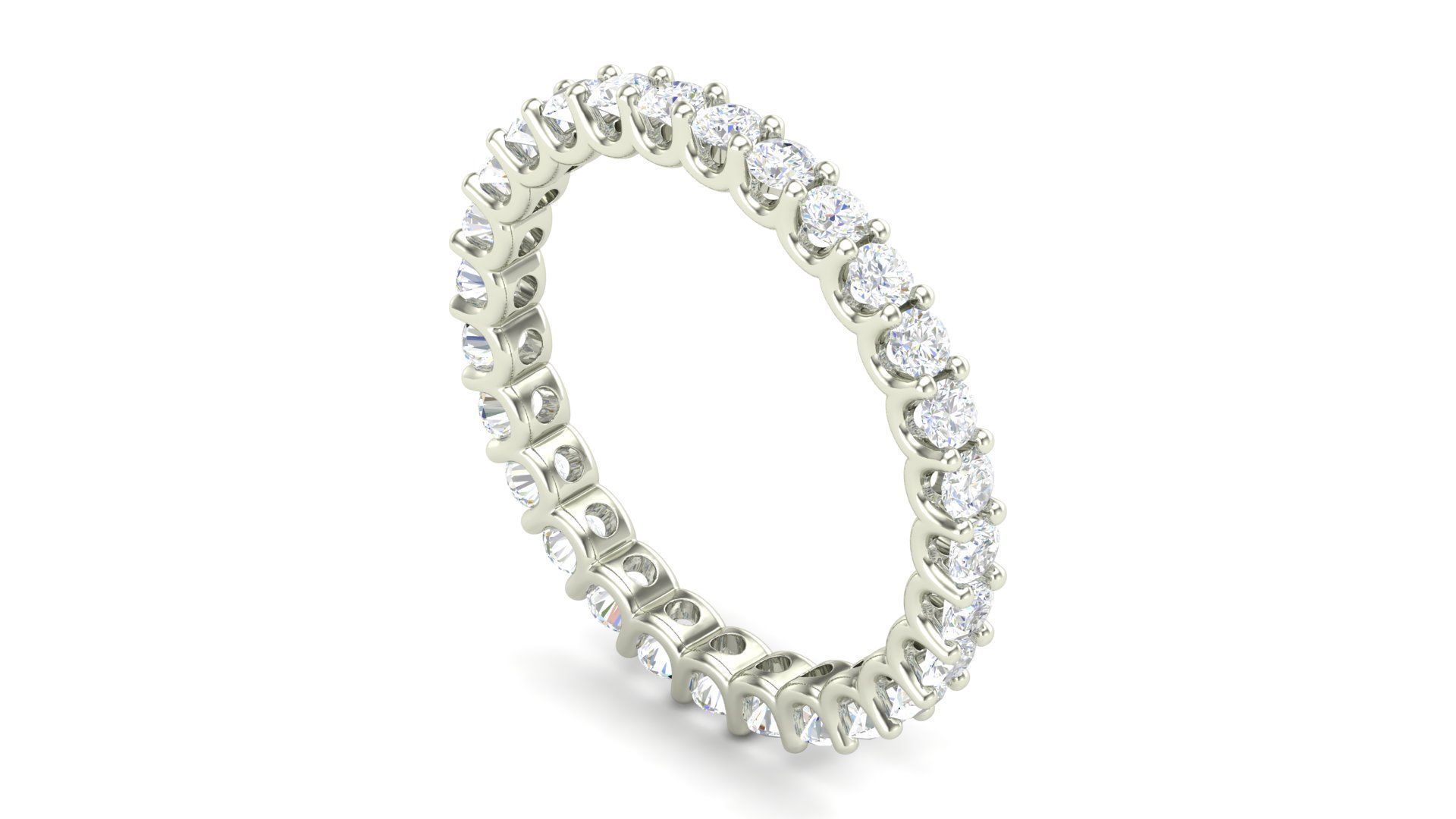 U Shaped Eternity Ring 2 point 2 mm stone size swiss 16 and EU56 3D print model_11