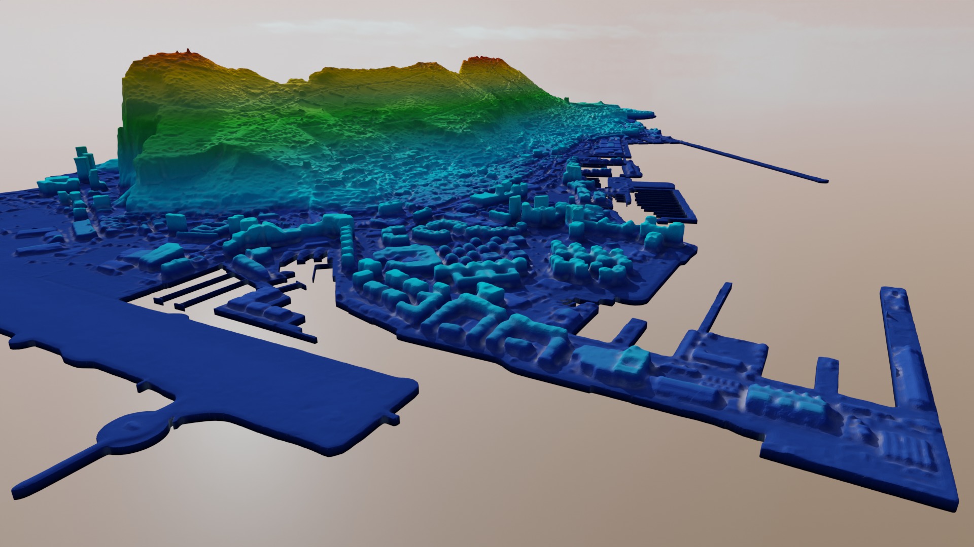 Gibraltar Multipurpose 3D Terrain Model 3D model_38