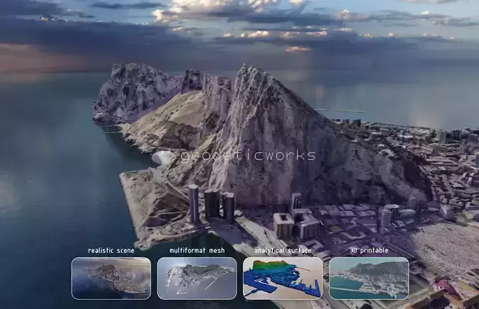 Gibraltar Multipurpose 3D Terrain Model 3D model