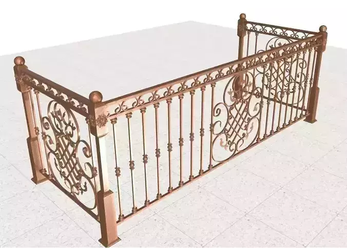 Wrought iron balcony with panels