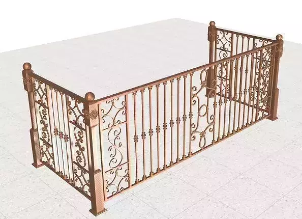 Wrought iron balcony railing with panels