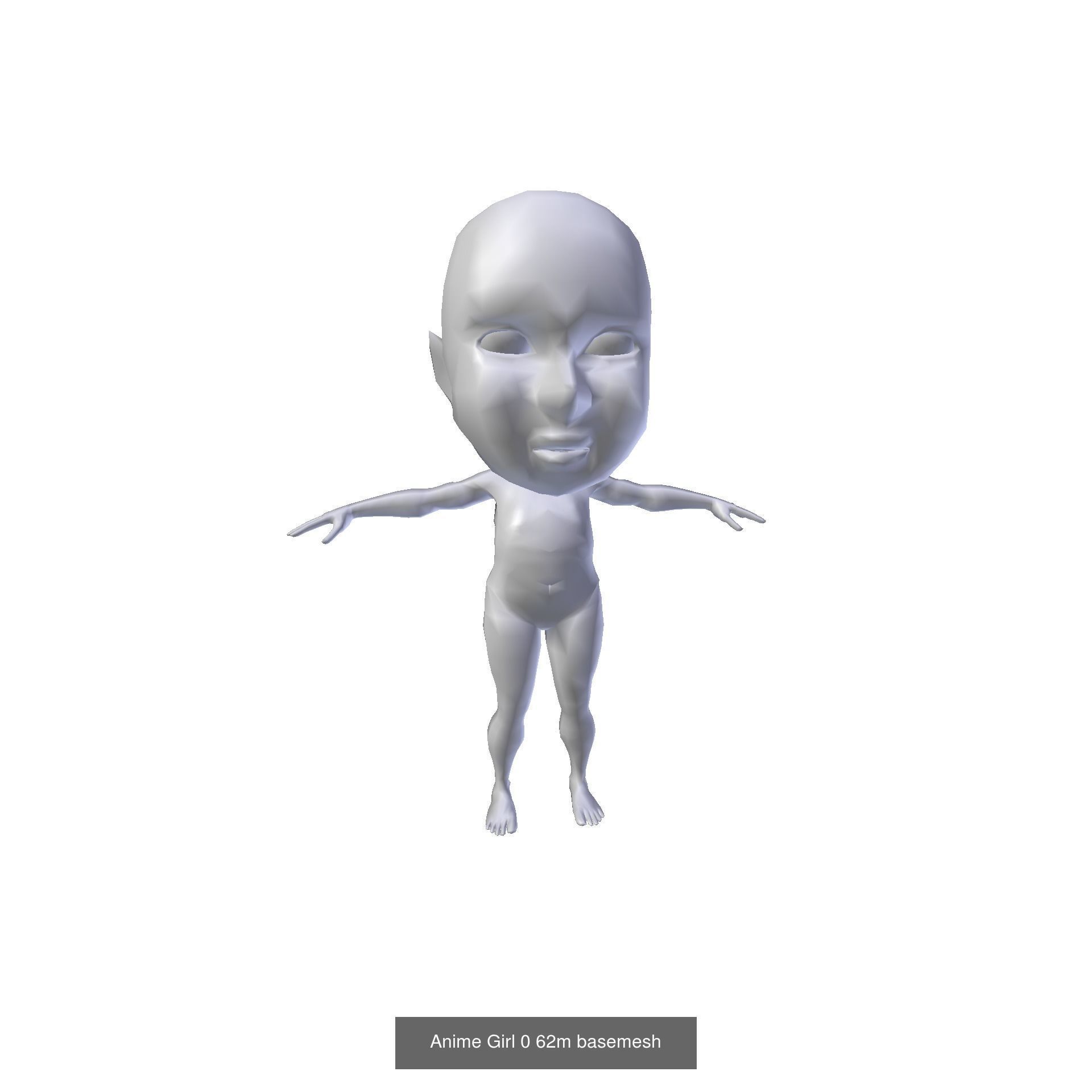 Chibi Characters Basemesh 3D Model Collection_3