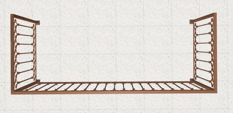 Iron balcony railing 3D model_4