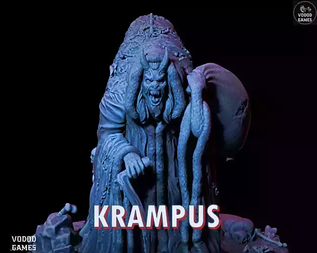  Krampus- Evil Santa  full diorama  3D print model