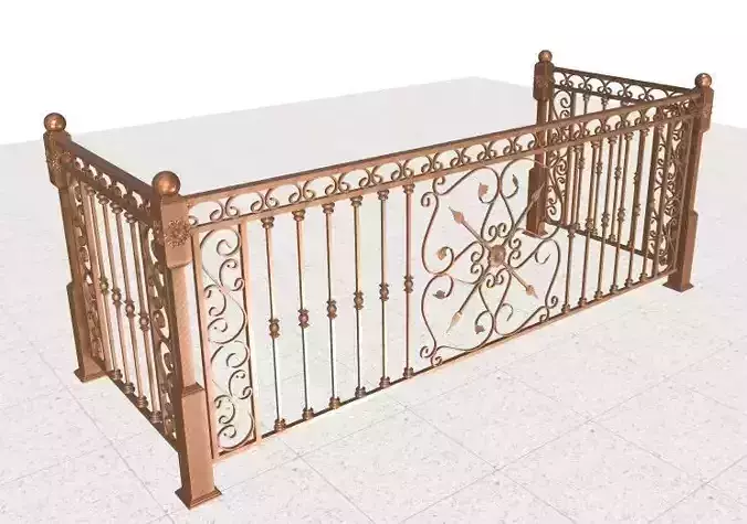 Wrought iron balcony with pickets and panels