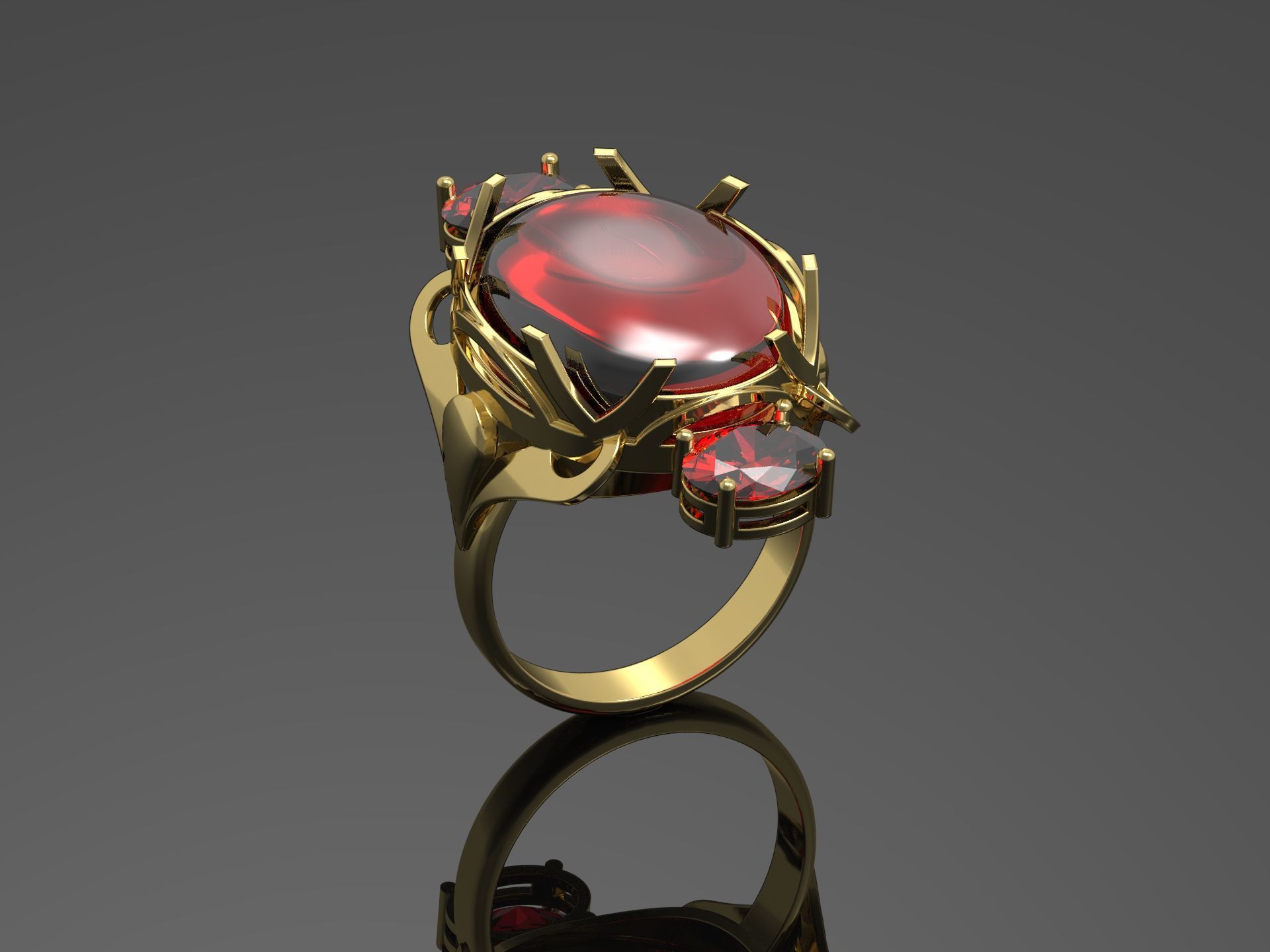 Oval ring 17811 3D print model_12