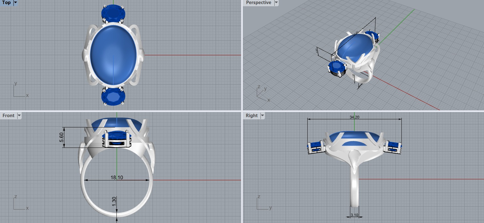Oval ring 17811 3D print model_7