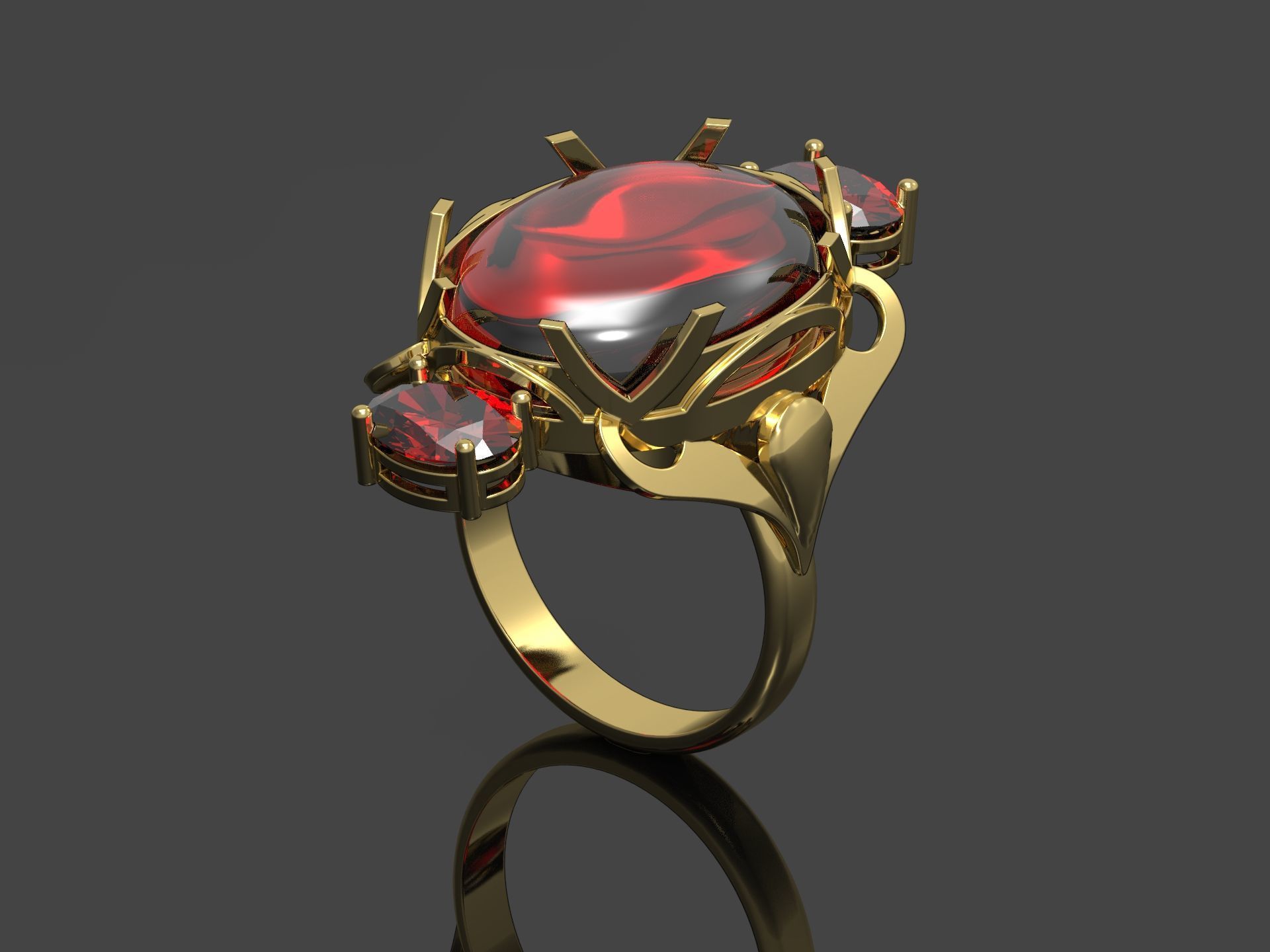 Oval ring 17811 3D print model_3