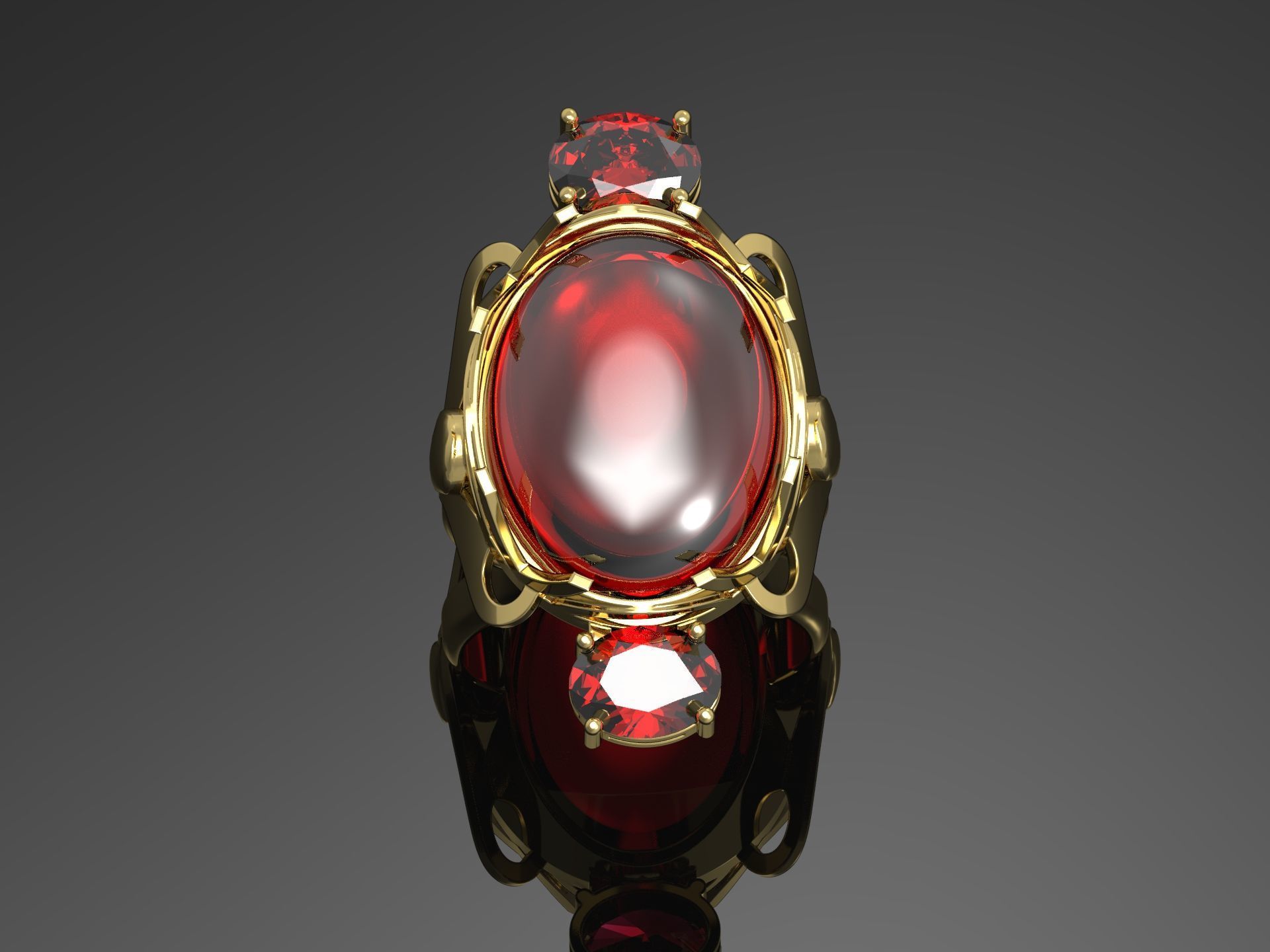 Oval ring 17811 3D print model_4