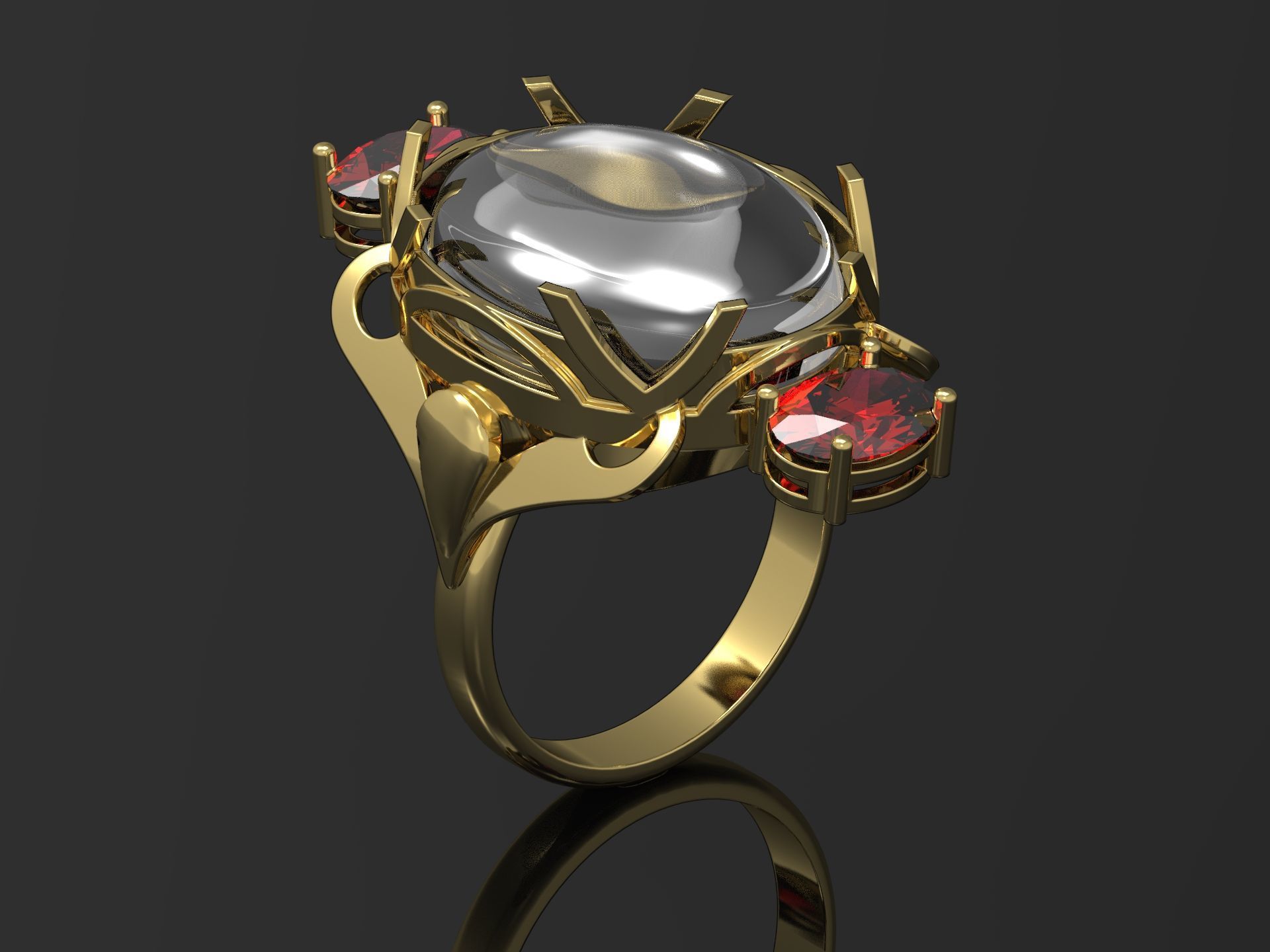 Oval ring 17811 3D print model_5