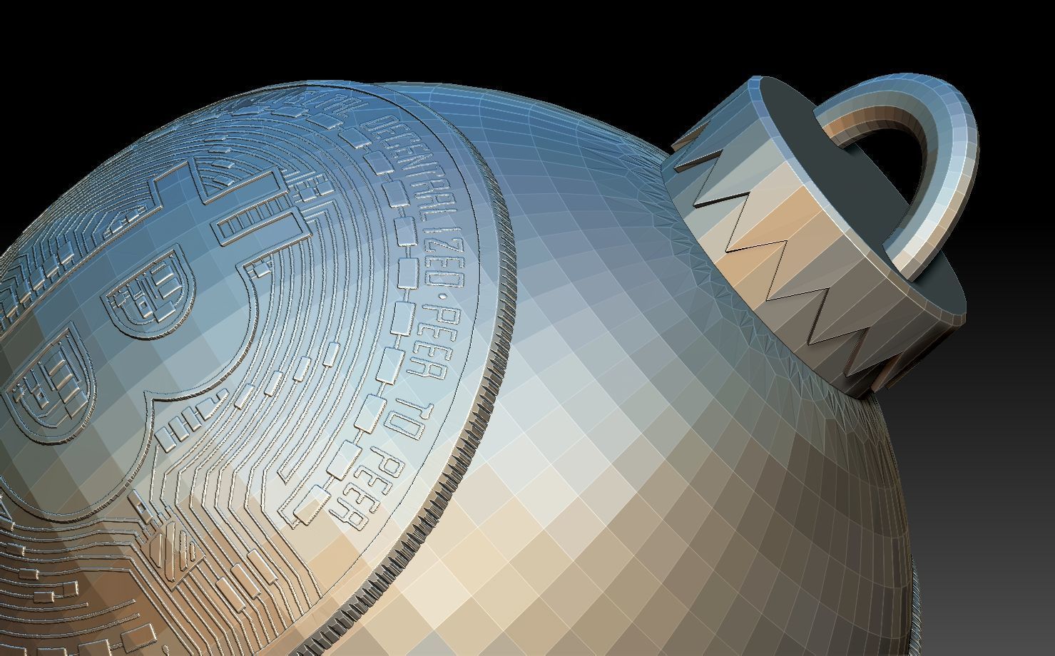 Christmas Tree Ornament - BITCOIN THEMED CHRISTMAS TREE ORNAMENT 3D print model_21