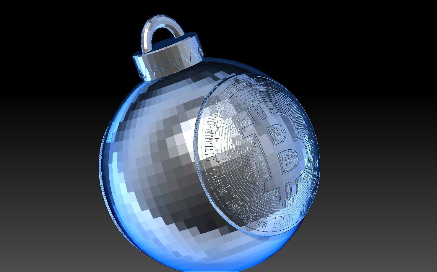 Christmas Tree Ornament - BITCOIN THEMED CHRISTMAS TREE ORNAMENT 3D print model_8