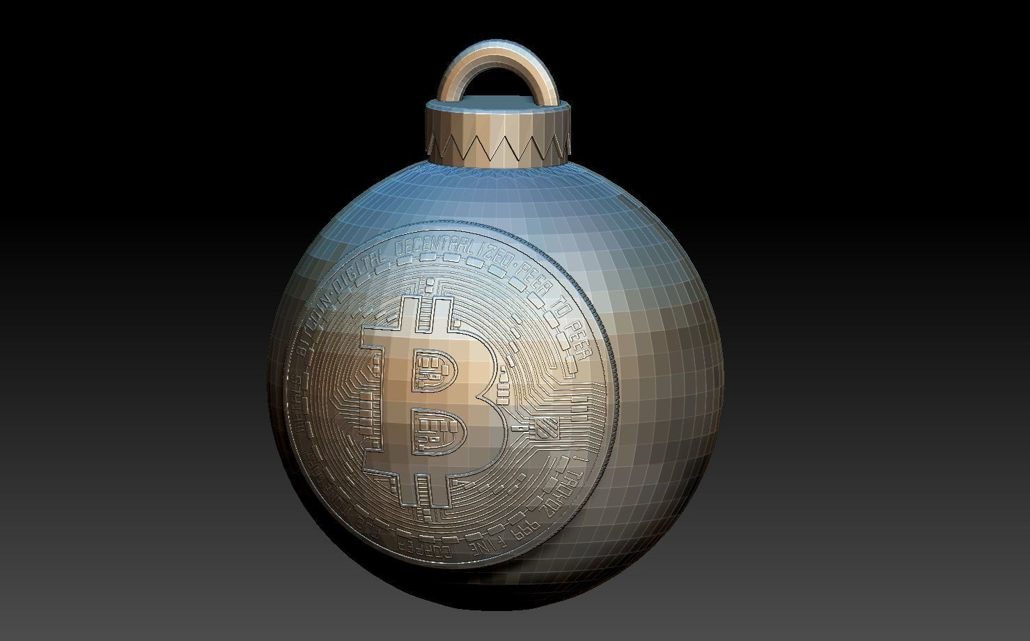 Christmas Tree Ornament - BITCOIN THEMED CHRISTMAS TREE ORNAMENT 3D print model_12