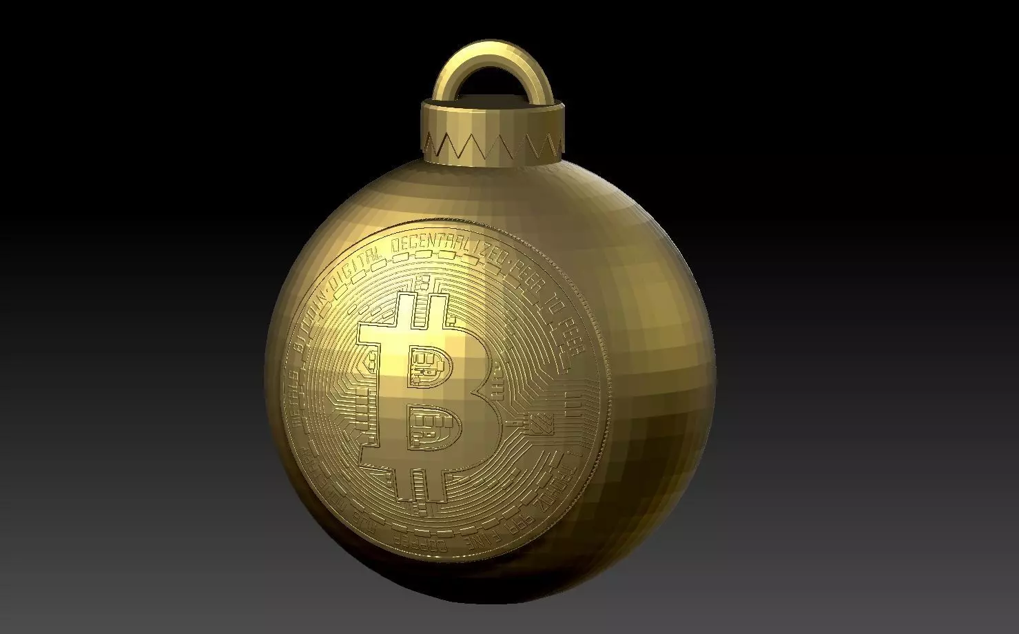 Christmas Tree Ornament - BITCOIN THEMED CHRISTMAS TREE ORNAMENT 3D print model_0