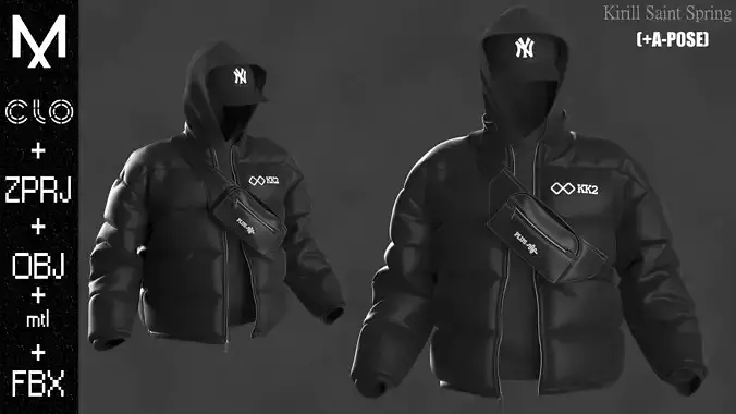 Streetwear Male Marvelous designer Clo3d OBJ mtl FBX ZPRJ