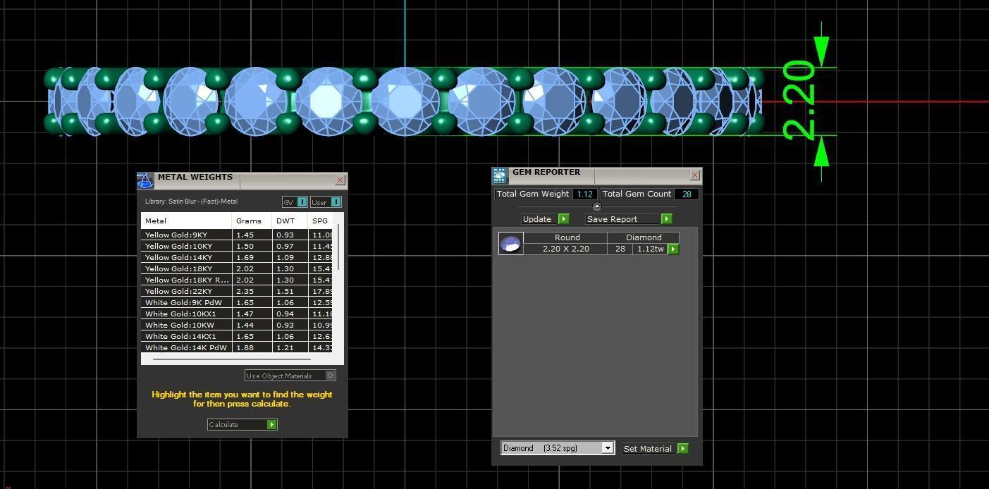 U Shaped Eternity Ring 2 point 2 mm stone size swiss 18 and EU58 3D print model_3