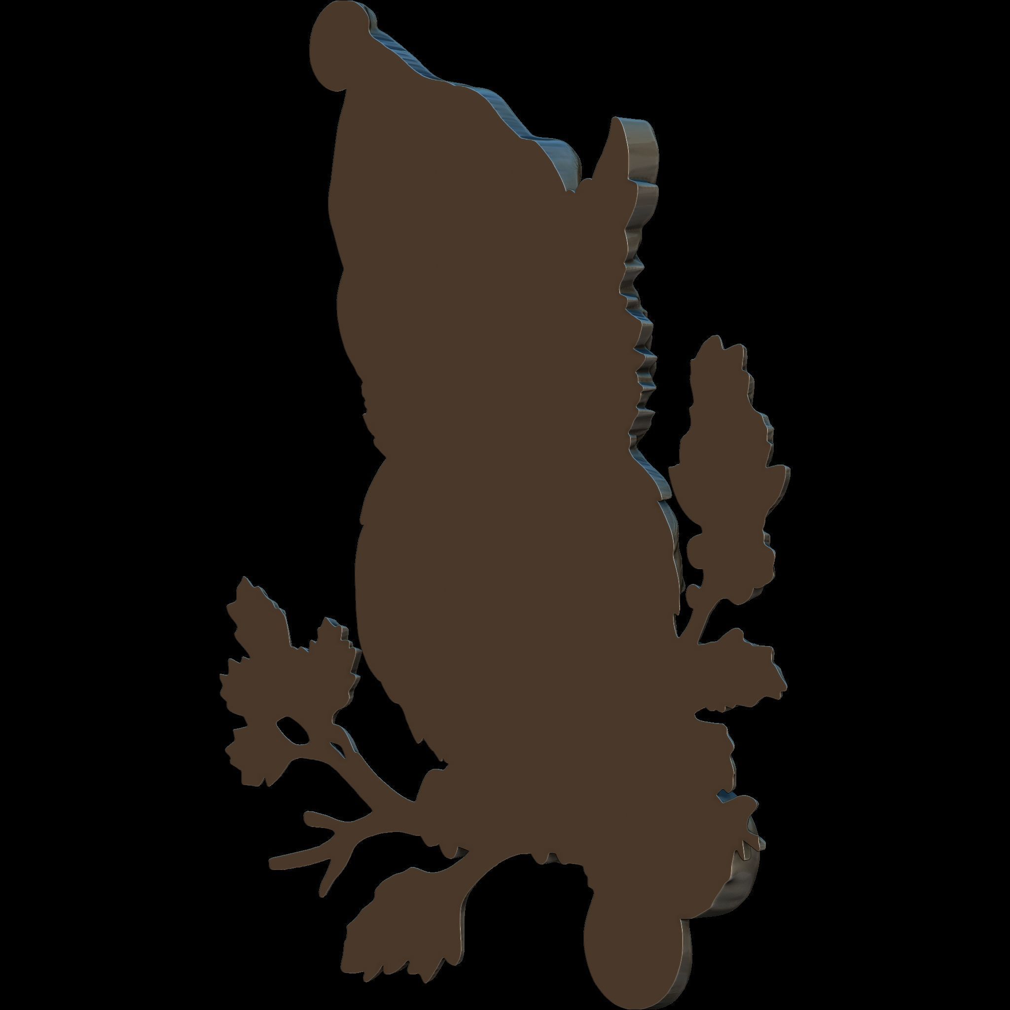 The Owl of Christmas Relief STL file for 3d Printing or CNC 3D print model_5